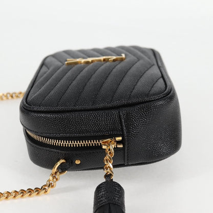 Saint Laurent Lou Camera Bag Leather, BLACK, LEATHER, Crossbody bag