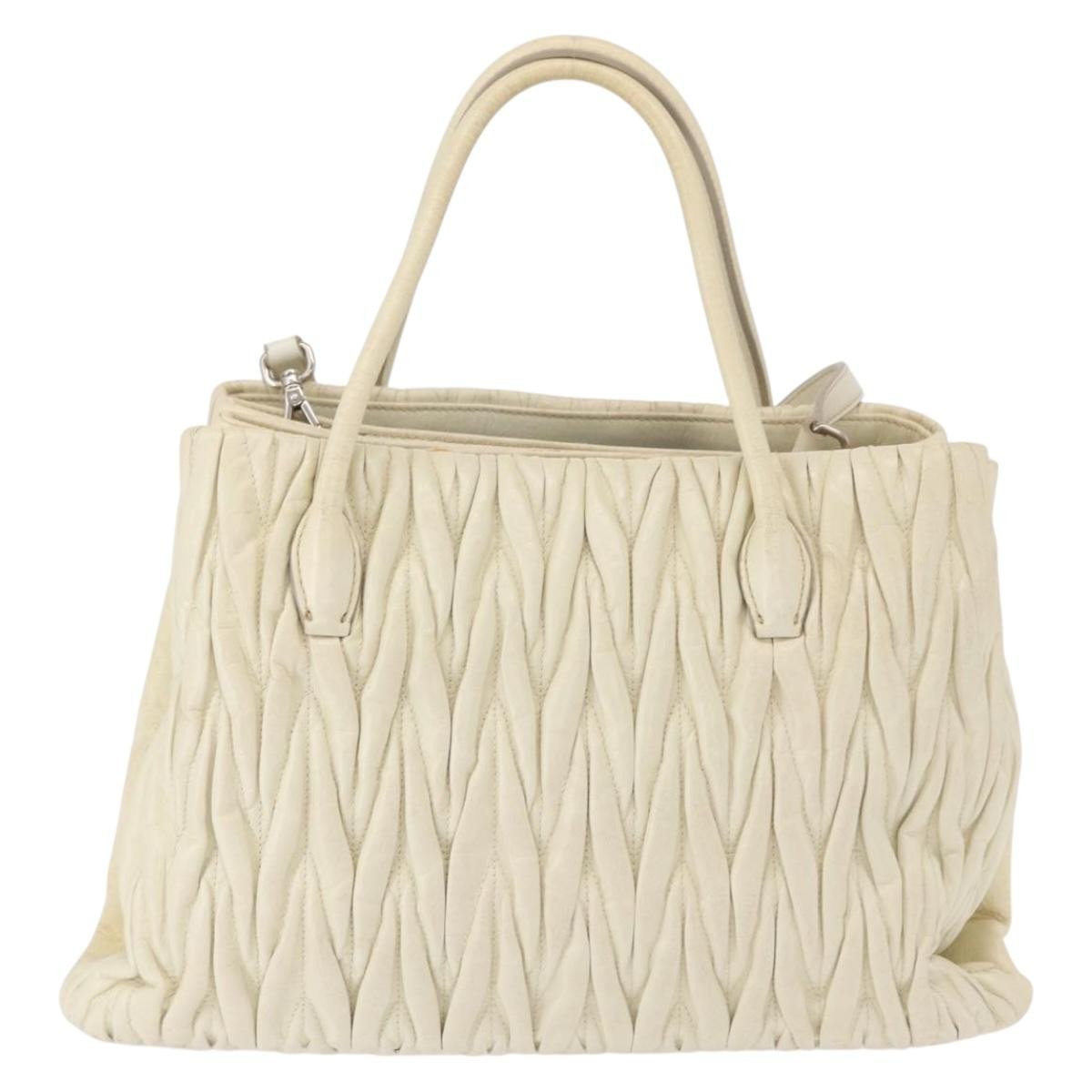 Miu Miu Vintage Tote bag Leather, BEIGE, LEATHER, Tote bag