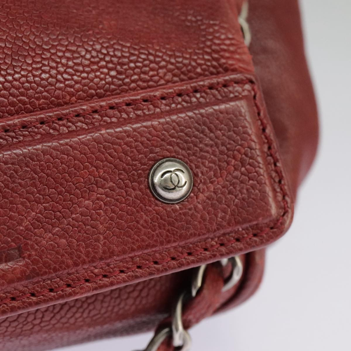 Chanel Lax Accordion Camera Bag Leather, RED, LEATHER, Shoulder bag