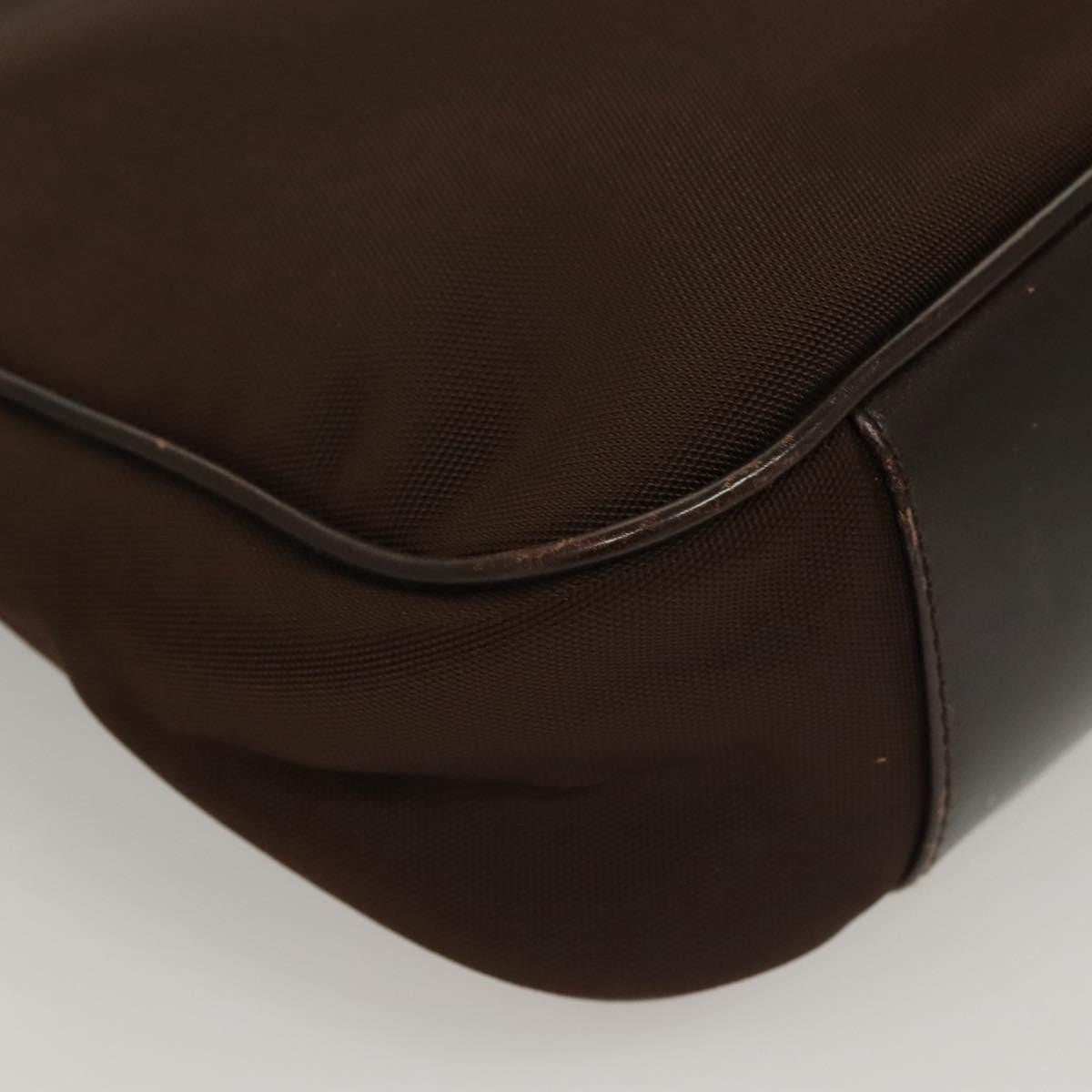 Gucci Vintage Bamboo Handle Tote Nylon, BROWN, NYLON, Tote bag