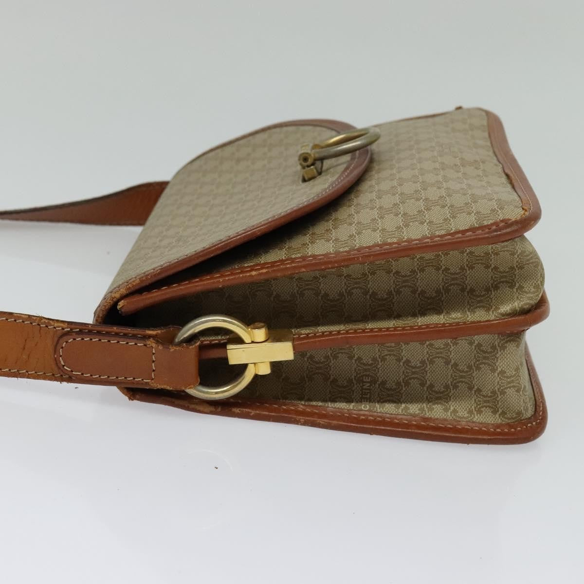 Celine Macadam Shoulder Bag PVC Leather, BEIGE, CANVAS, Shoulder bag