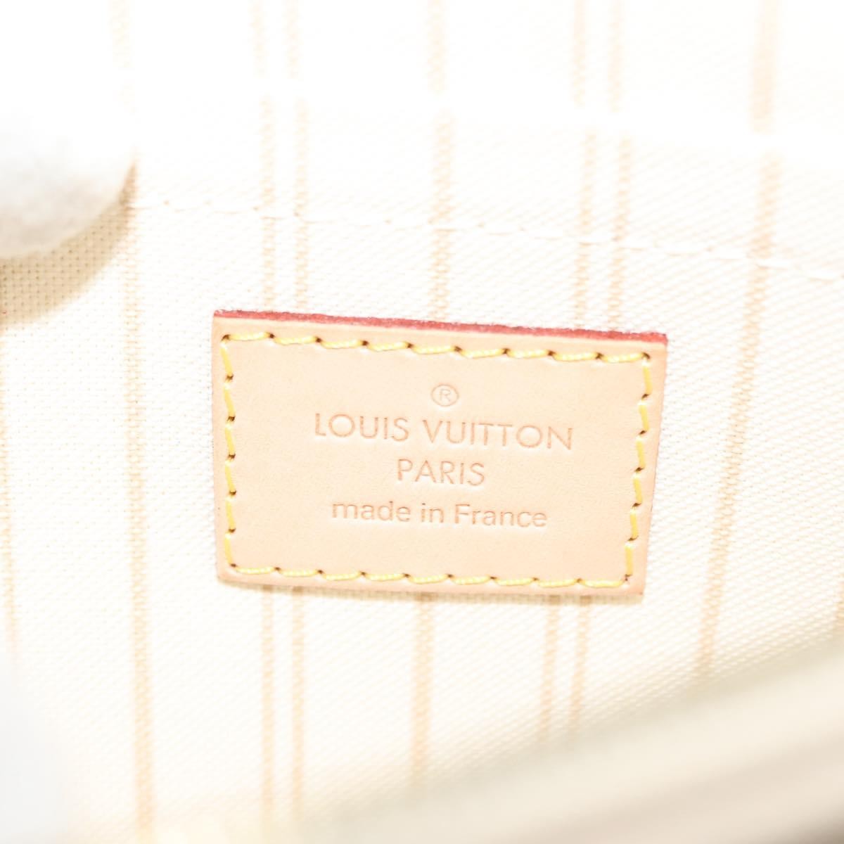 Louis Vuitton Neverfull Pochette Damier, WHITE, CANVAS, Tote bag