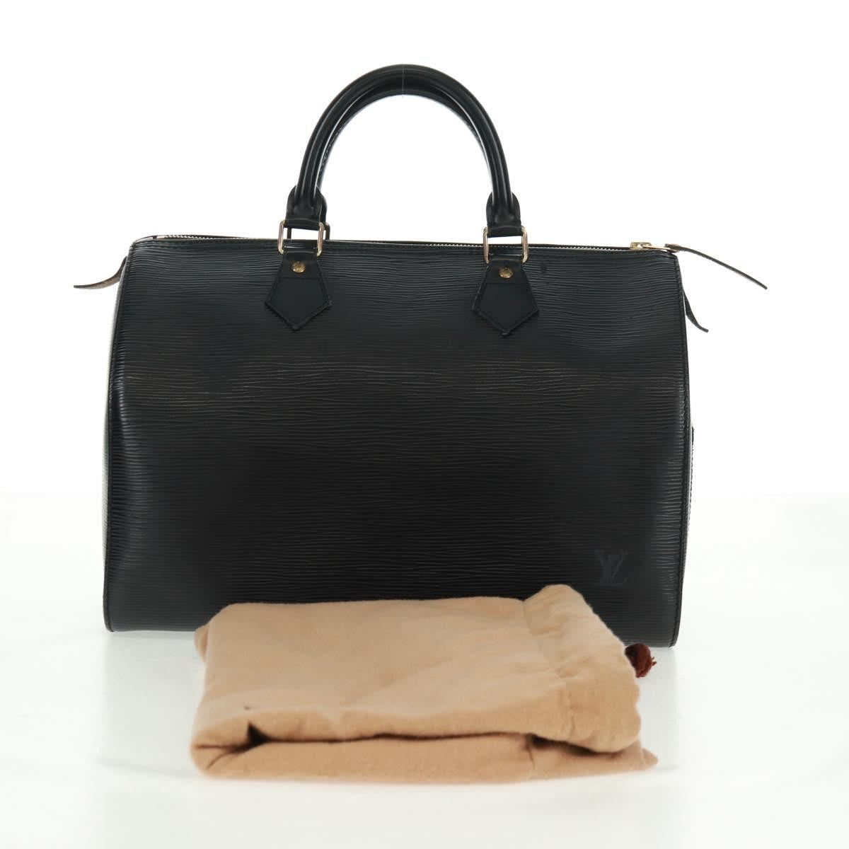 Louis Vuitton Speedy Handbag Epi Leather, BLACK, LEATHER, Handbag