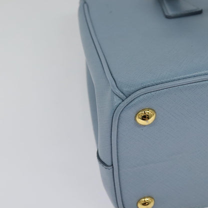 Prada Double Zip Lux Tote Saffiano Leather, BLUE, LEATHER, Handbag