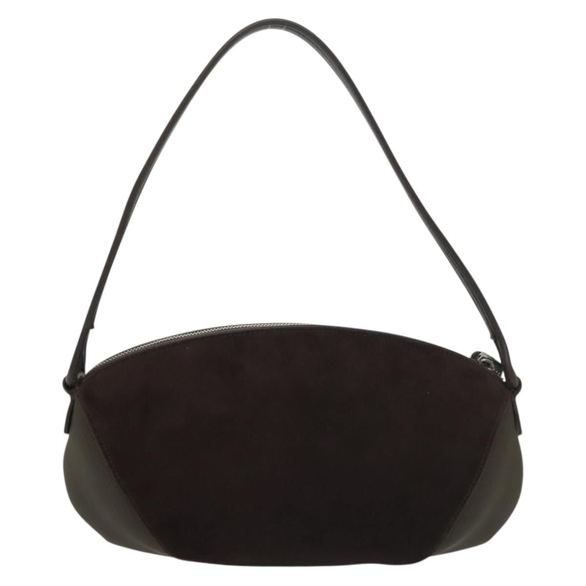 Salvatore Ferragamo Pochette Pony Hair, BROWN, SUEDE, Shoulder bag