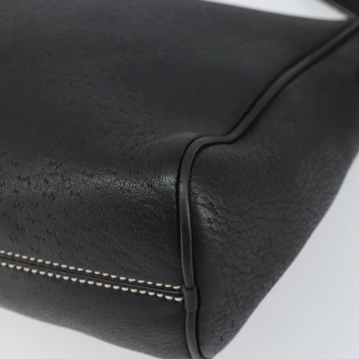 Salvatore Ferragamo Gancini Shoulder Bag Leather, BLACK, LEATHER, Shoulder bag