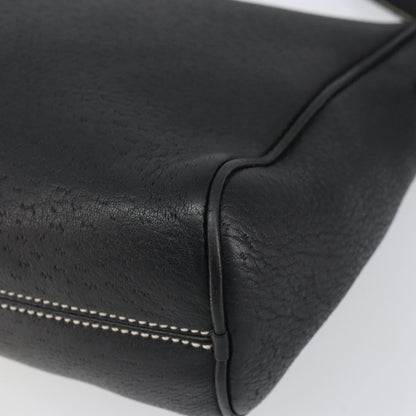 Salvatore Ferragamo Gancini Shoulder Bag Leather, BLACK, LEATHER, Shoulder bag