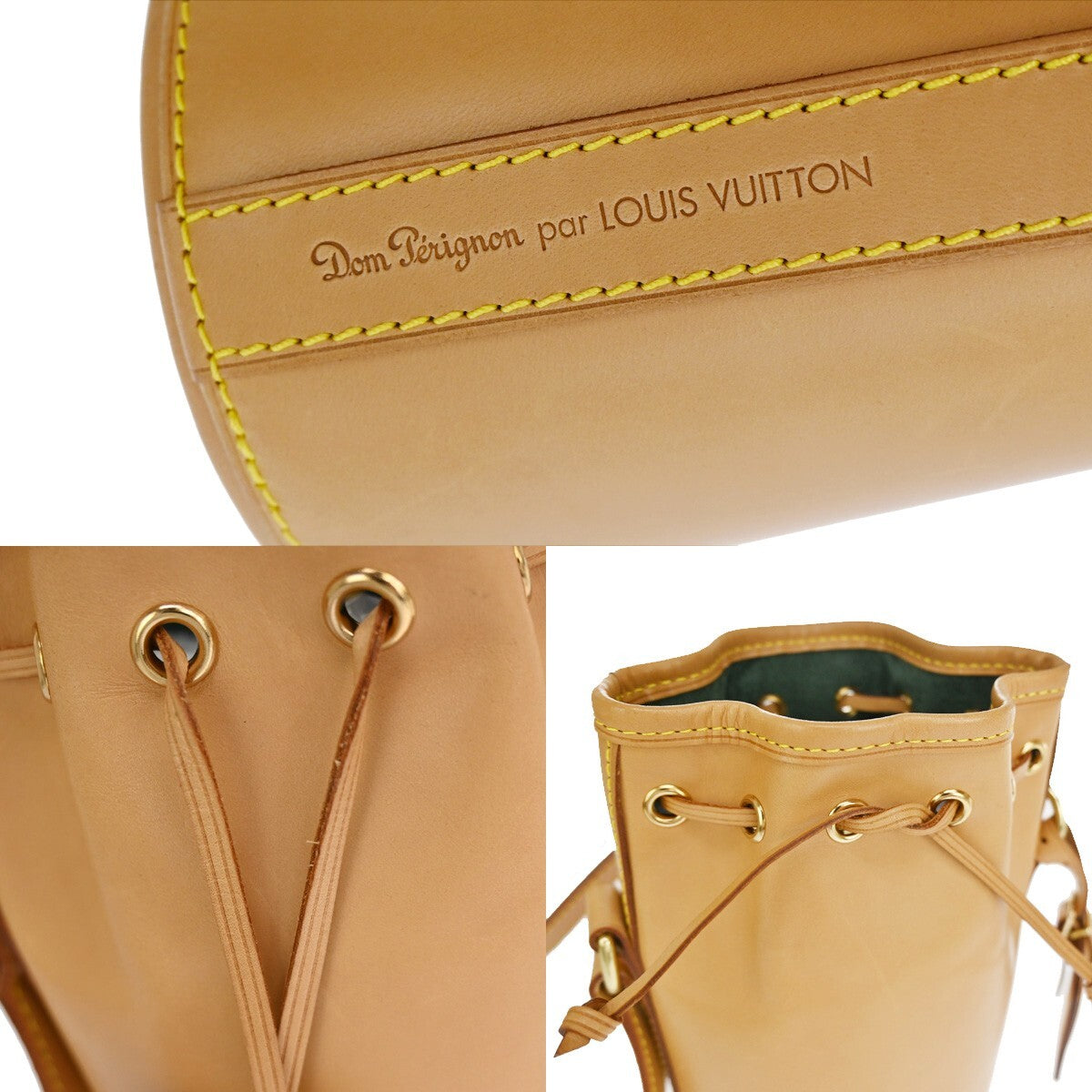 Louis Vuitton Limited Edition Dom Perignon Champagne Carrier Vachetta Leather, BEIGE, LEATHER, Handbag