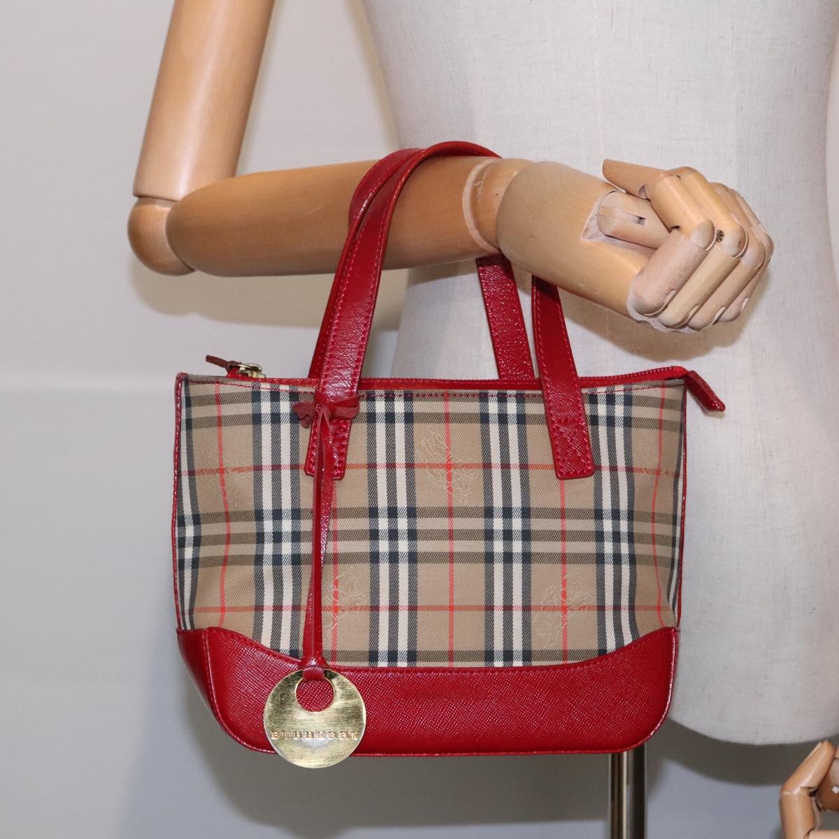 Burberry Nova Check Handbag Nova Check Canvas, BEIGE, CANVAS, Handbag