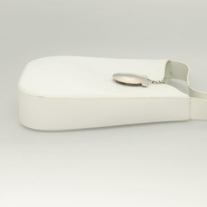 Salvatore Ferragamo Gancini Shoulder Bag Leather, WHITE, LEATHER, Shoulder bag