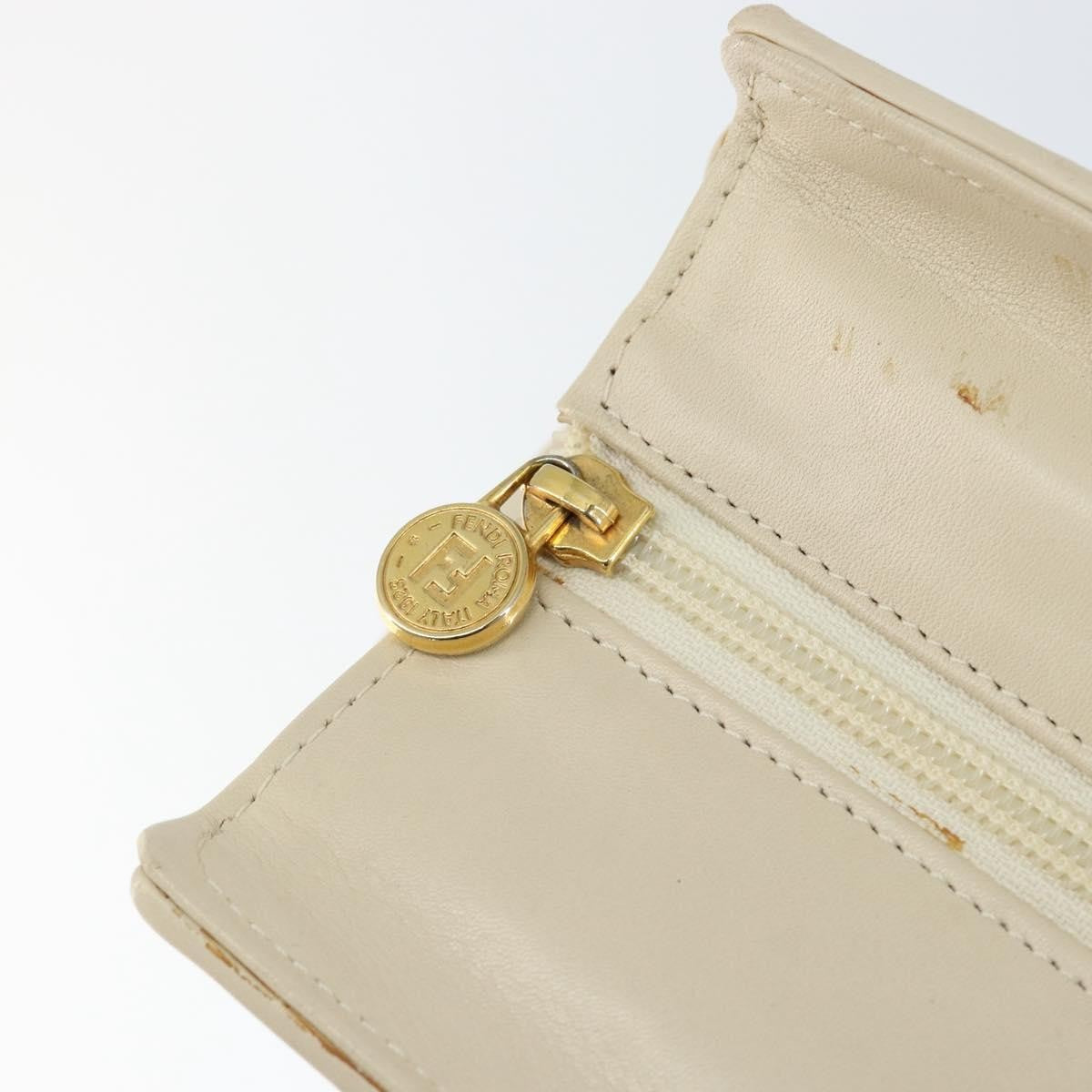 Fendi Wave Stitch Handbag Leather, BEIGE, LEATHER, Handbag