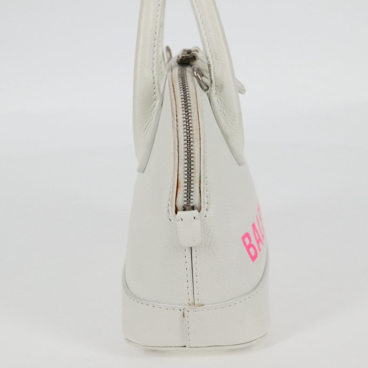 Balenciaga Logo Ville Bag Leather, WHITE, LEATHER, Handbag