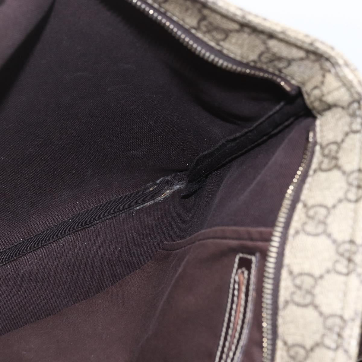 Gucci Zip Top Messenger Bag GG Coated Canvas, BEIGE, CANVAS, Shoulder bag