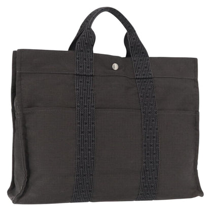 Hermes Fourre-tout Herline Canvas, GRAY, CANVAS, Tote bag