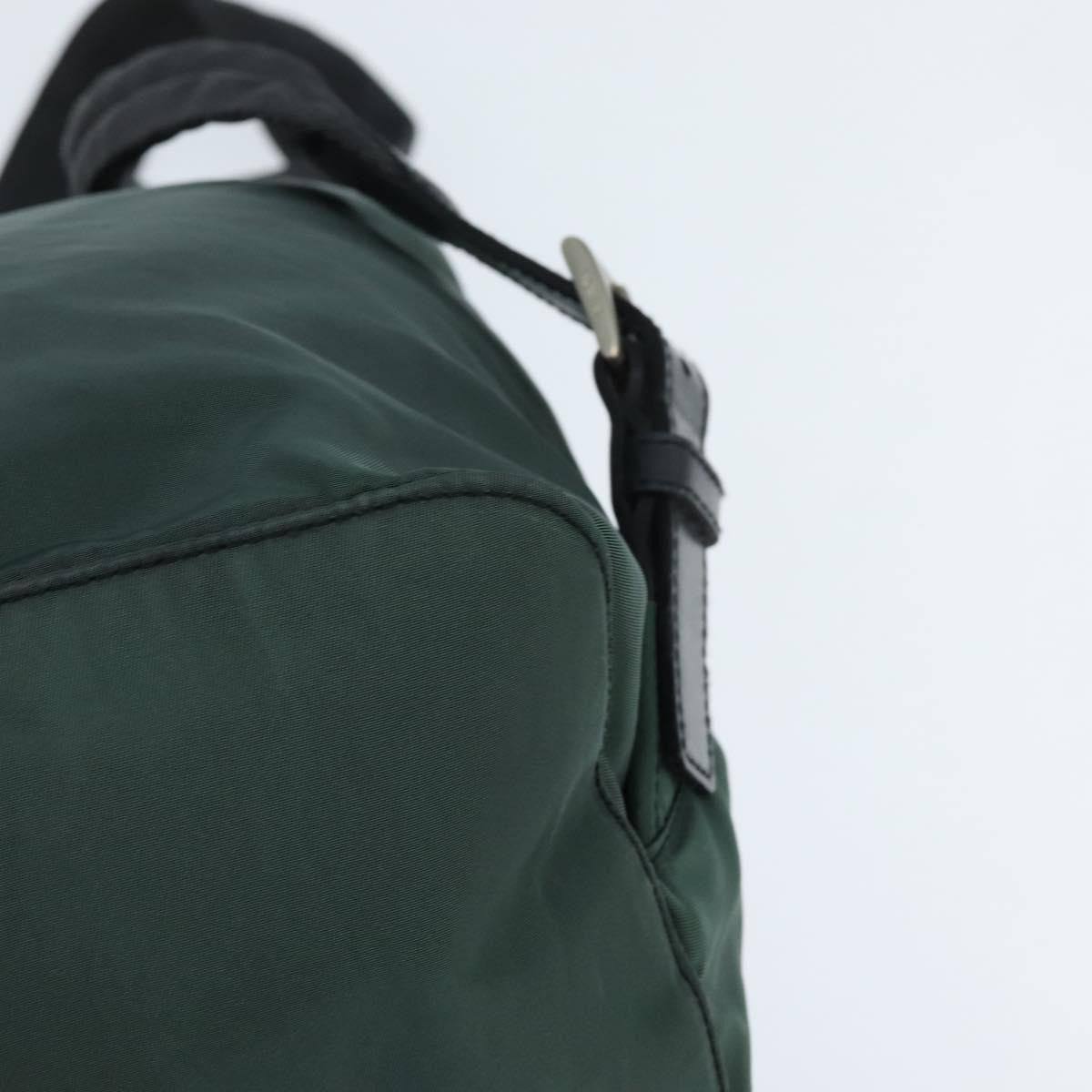 Prada Vela Double Front Pocket Backpack Tessuto with Saffiano Leather, Khaki, Nylon, Backpack