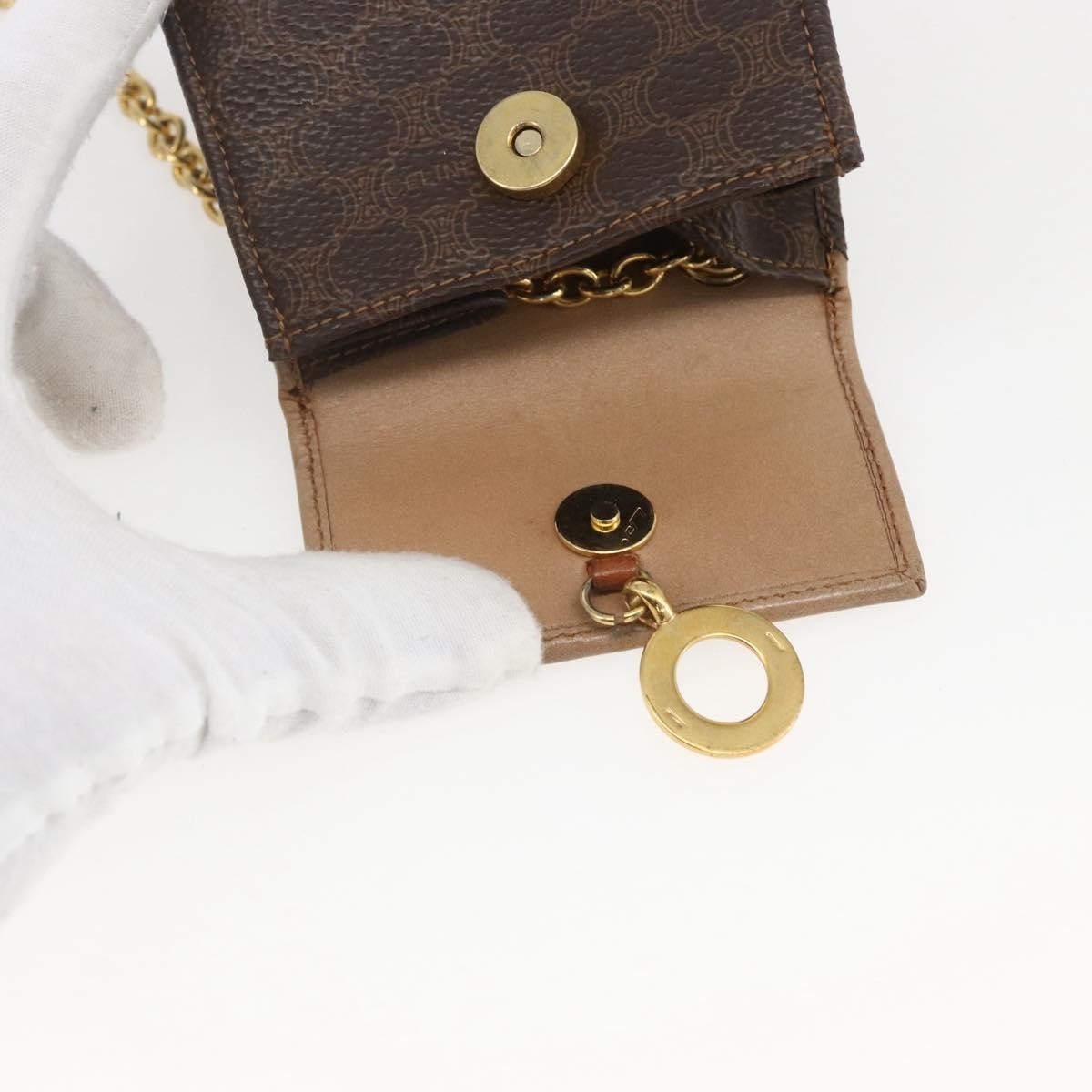 Celine Vintage Macadam Shoulder Bag Canvas and Leather, BROWN, CANVAS, Shoulder bag