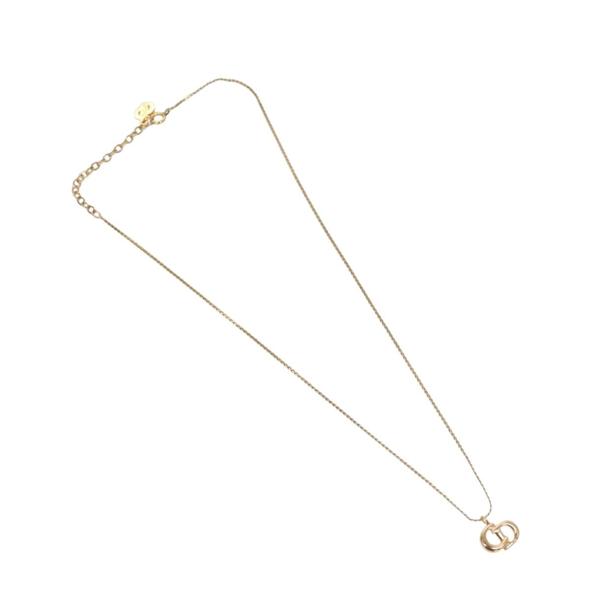 Christian Dior CD Pendant Necklace Metal, GOLD, METAL, Necklace