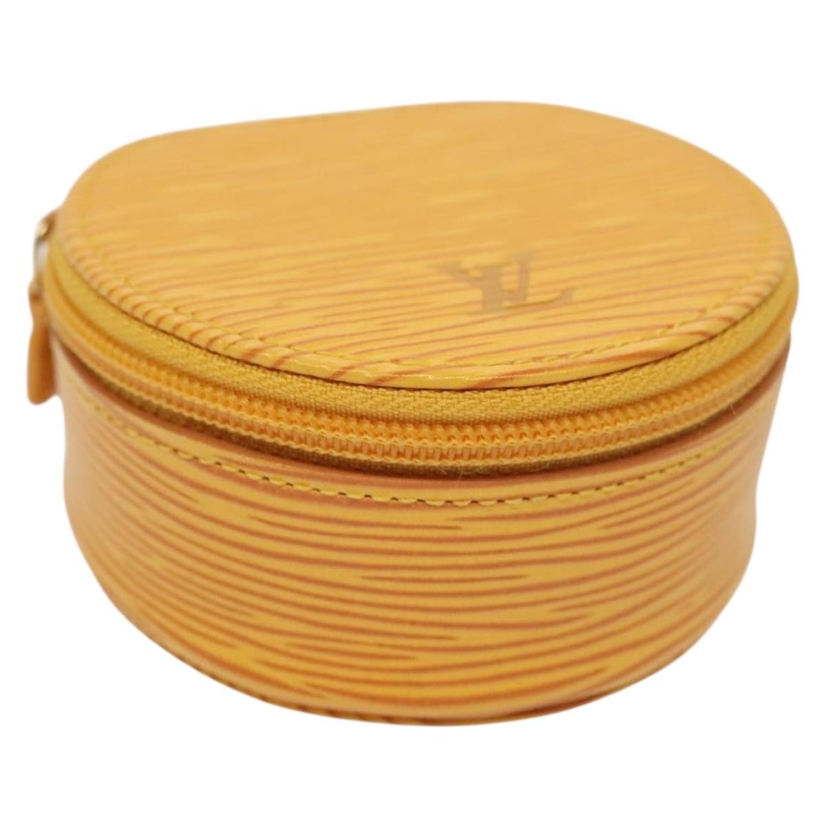 Louis Vuitton Ecrin Bijoux Pouch Epi Leather, YELLOW, LEATHER, Clutche & pouche