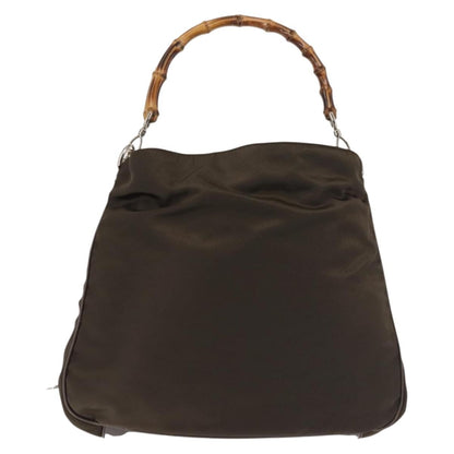 Gucci Vintage Bamboo Handle Bag Nylon, Khaki, Nylon, Handbag