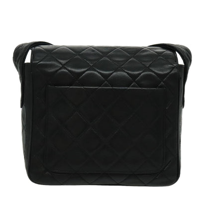 Chanel Vintage CC Pushlock Flap Bag Quilted Lambskin, BLACK, LEATHER, Shoulder bag