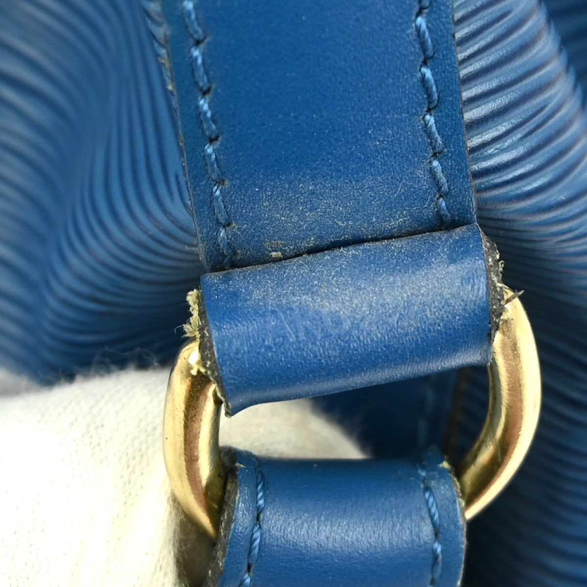 Louis Vuitton Petit Noe Handbag Epi Leather, BLUE, LEATHER, Shoulder bag