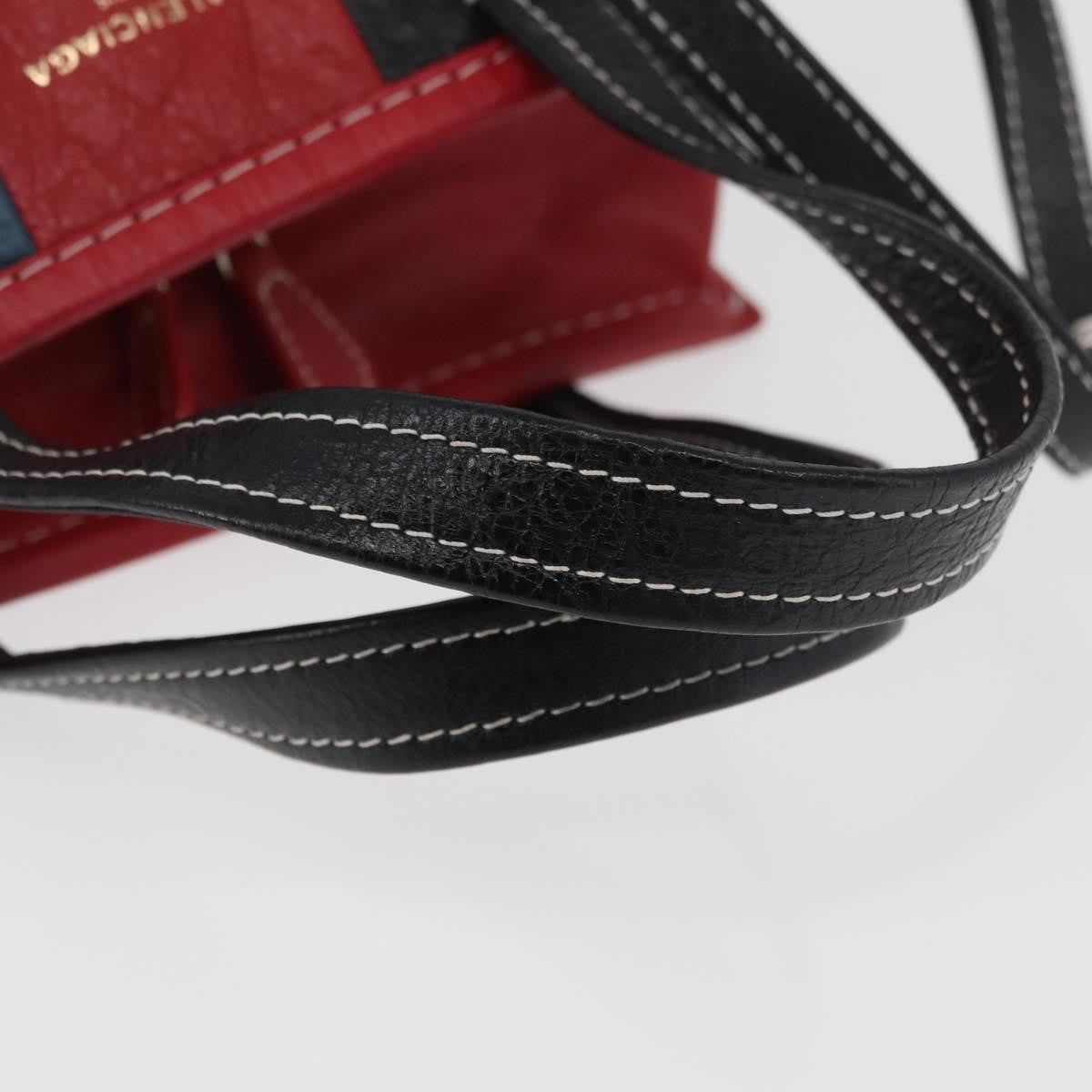 Balenciaga Bazar Convertible Tote Striped Leather, Multicolour, Leather, Handbag