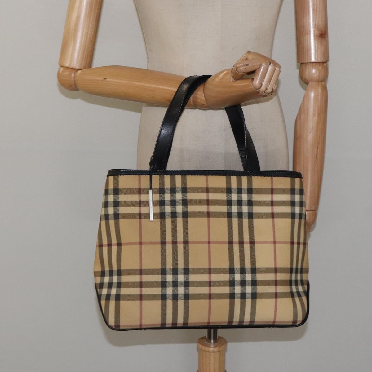 Burberry Nova Check Tote Canvas and Leather, BEIGE, CANVAS, Tote bag