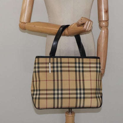 Burberry Nova Check Tote Canvas and Leather, BEIGE, CANVAS, Tote bag