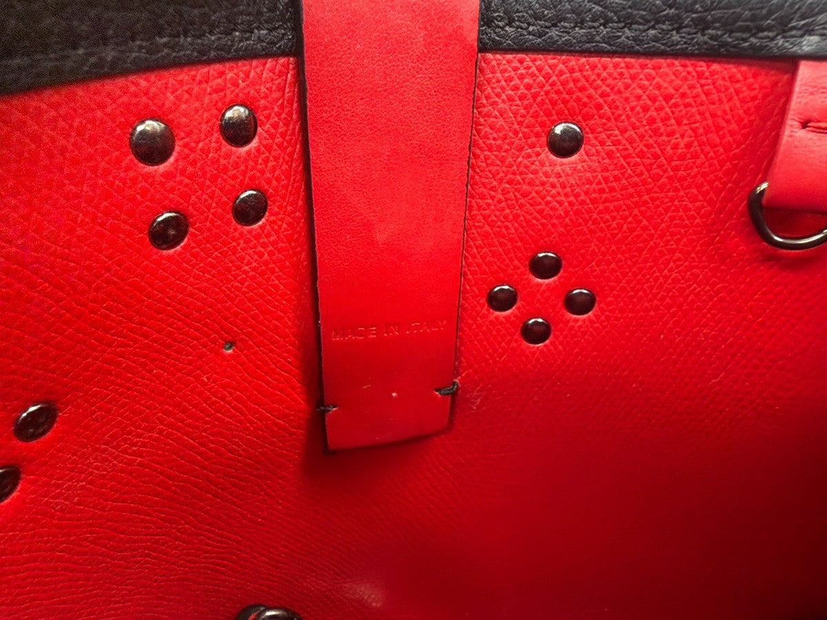 Christian Louboutin Cabata Empire Tote Studded Leather, BLACK, LEATHER, Handbag