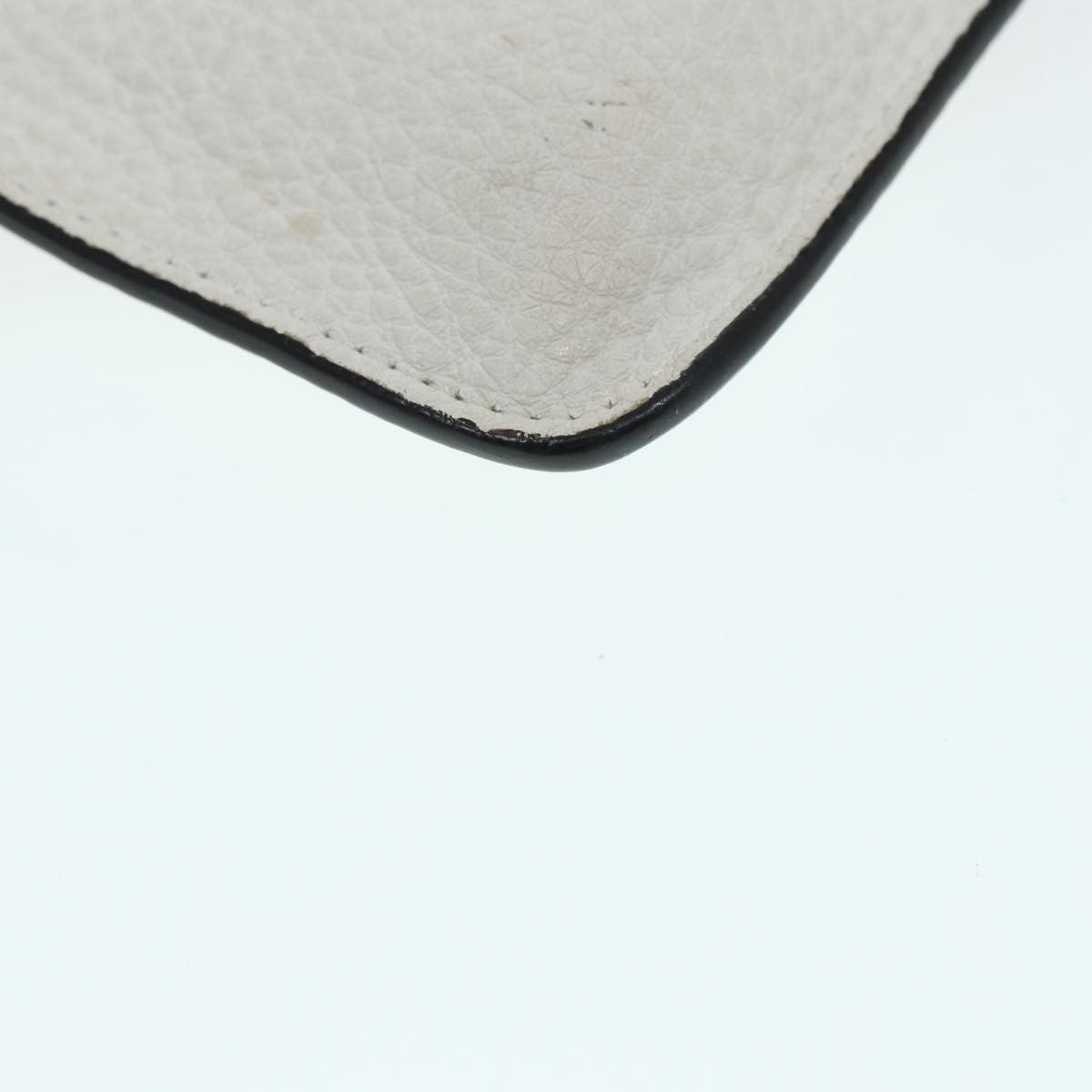 Fendi Mania Logo Zip Pouch Inlaid Leather, BEIGE, LEATHER, Clutche & pouche