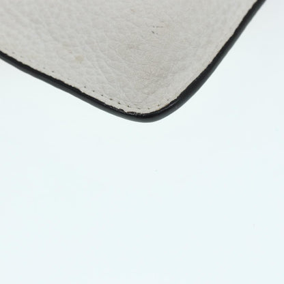 Fendi Mania Logo Zip Pouch Inlaid Leather, BEIGE, LEATHER, Clutche & pouche