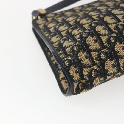 Christian Dior Vintage Trotter Shoulder Bag Canvas, NAVY, CANVAS, Shoulder bag