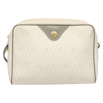 Christian Dior Vintage Honeycomb Shoulder Bag Canvas, WHITE, CANVAS, Shoulder bag