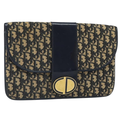 Christian Dior Vintage Trotter Pouch Canvas, NAVY, CANVAS, Clutche & pouche