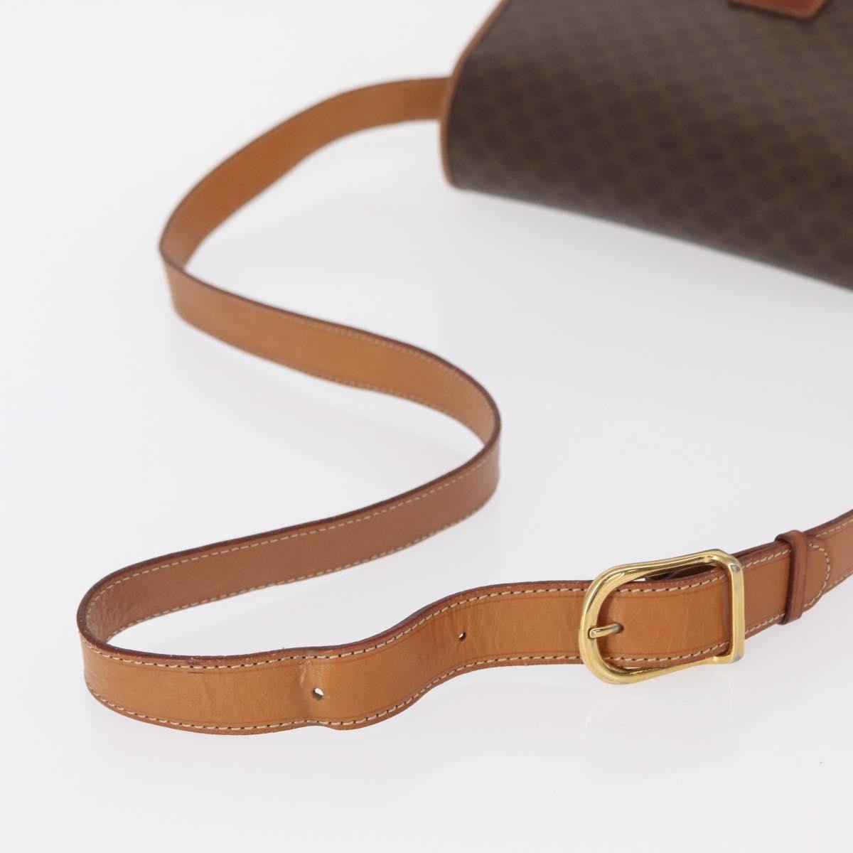 Celine Macadam Shoulder Bag Canvas, BROWN, CANVAS, Shoulder bag