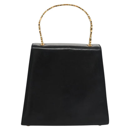 Salvatore Ferragamo Gancini handbag Leather, BLACK, LEATHER, Handbag