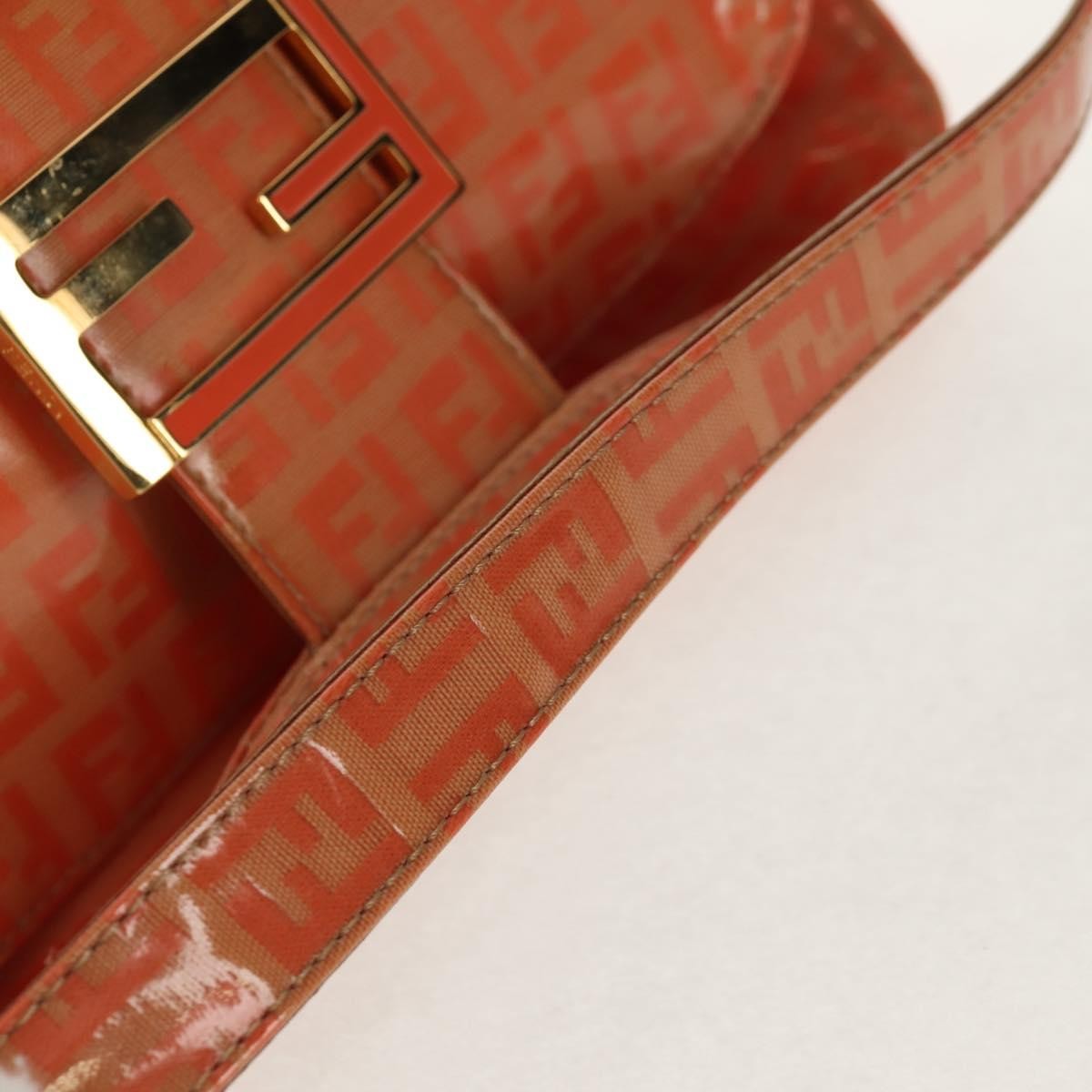 Fendi Mamma baguette Canvas, ORANGE, CANVAS, Shoulder bag