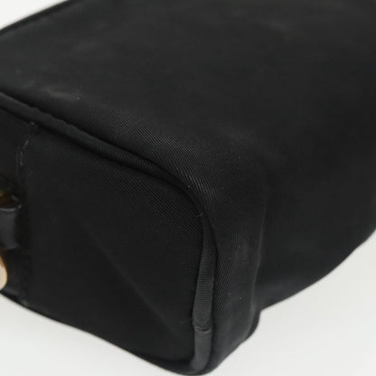 Prada Wristlet Zip Pouch Tessuto, BLACK, NYLON, Clutche & pouche
