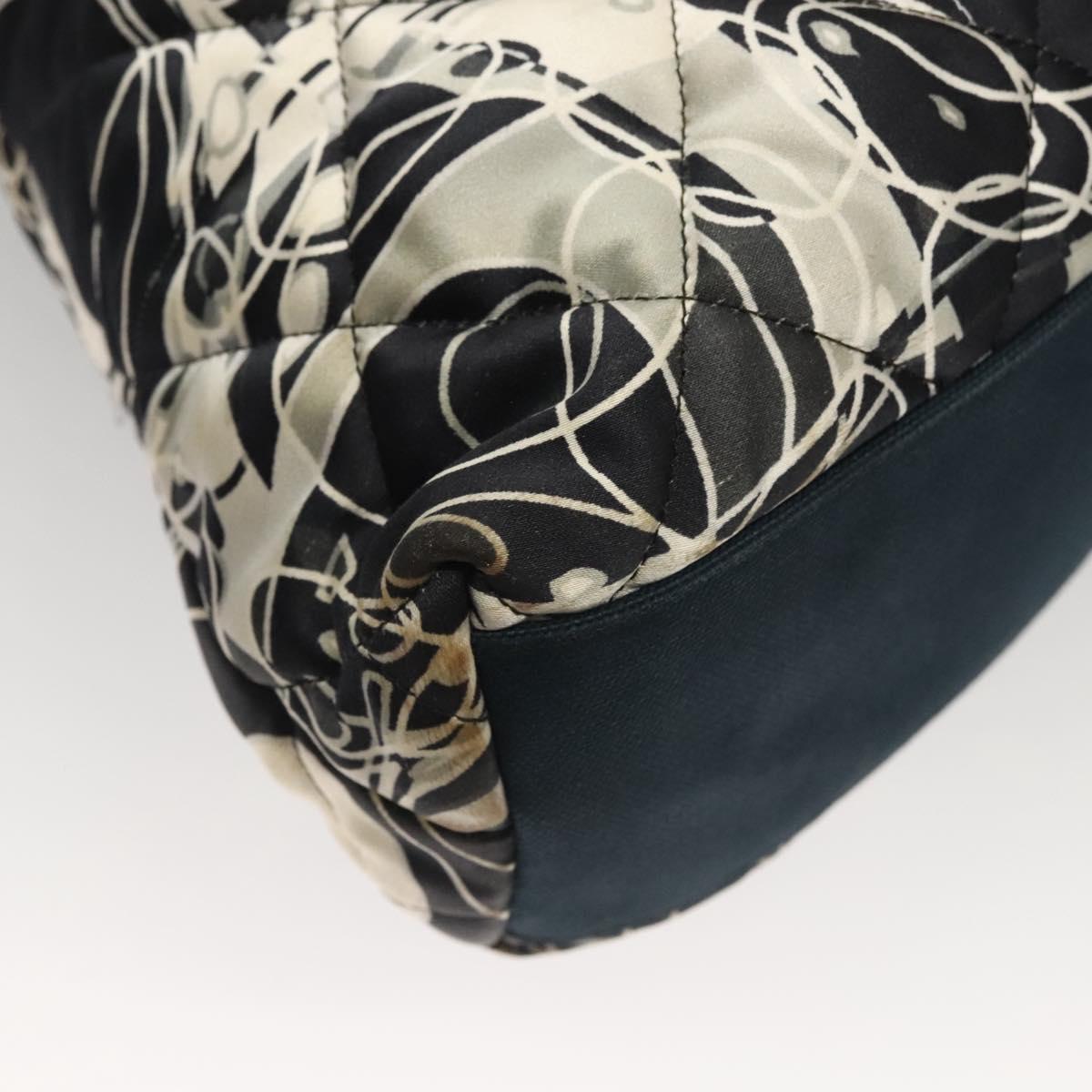 Chanel Kaleidoscope Chain Tote Quilted Printed Satin, BLACK, SILK, Shoulder bag