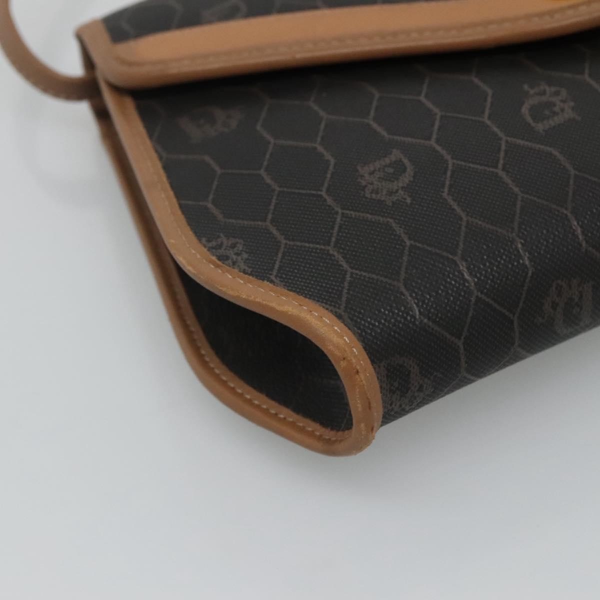 Christian Dior Vintage Honeycomb Flap Crossbody Bag Canvas and Leather, BLACK, CANVAS, Crossbody bag