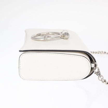 Christian Louboutin Rubylou Clutch Leather, WHITE, LEATHER, Shoulder bag