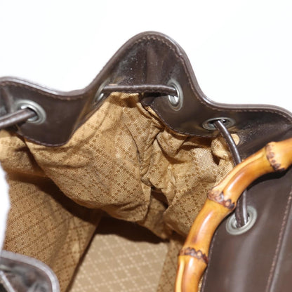Gucci Vintage Bamboo Sling Backpack Nylon, BROWN, NYLON, Backpack