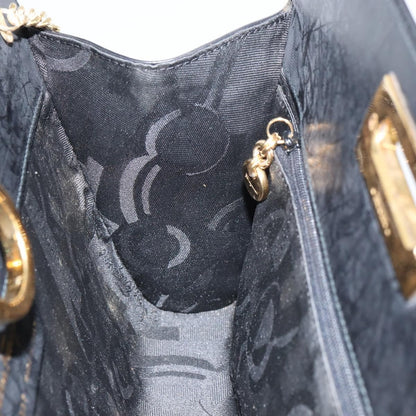 Salvatore Ferragamo Vintage Gancini Chain Shoulder Bag Leather, BLACK, LEATHER, Shoulder bag