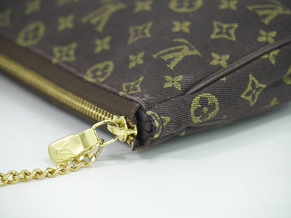 Louis Vuitton Mini pochette accessoire Min Lin Canvas, BROWN, CANVAS, Clutche & pouche