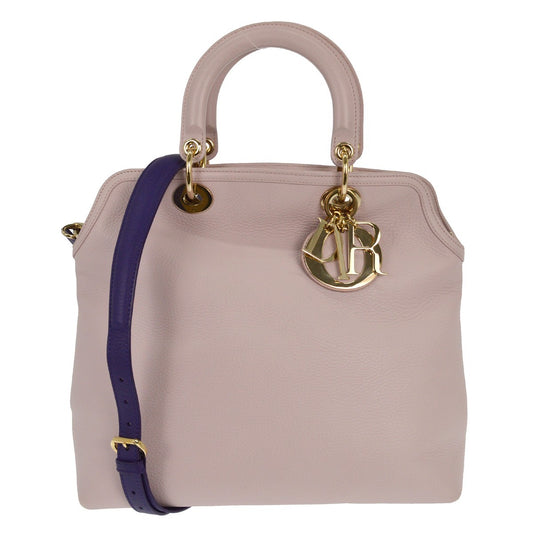 Christian Dior Granville Satchel Leather, PINK, CALFSKIN, Handbag