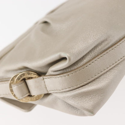 Bvlgari Chandra Flap Shoulder Bag Leather, Silver, Leather, Shoulder Bag