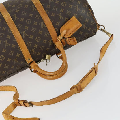 Louis Vuitton Keepall Bandouliere Bag Monogram Canvas, BROWN, CANVAS, Travel bag
