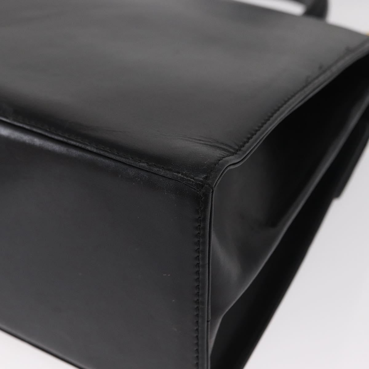 Salvatore Ferragamo Convertible Top Handle Bag Leather, BLACK, LEATHER, Handbag