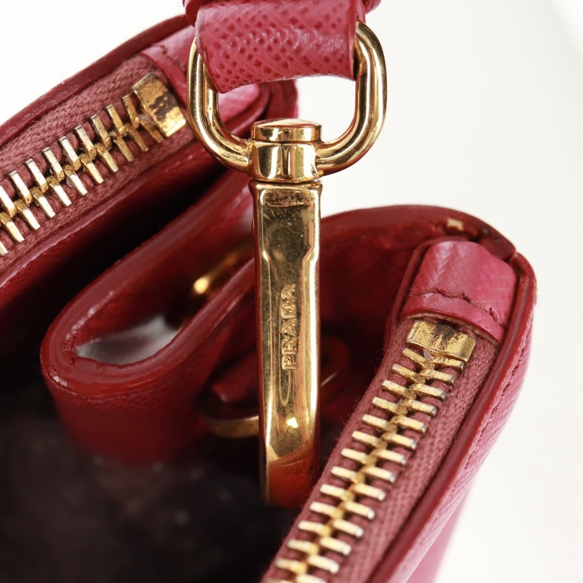 Prada Double Zip Lux Tote Saffiano Leather, Pink, Leather, Handbag