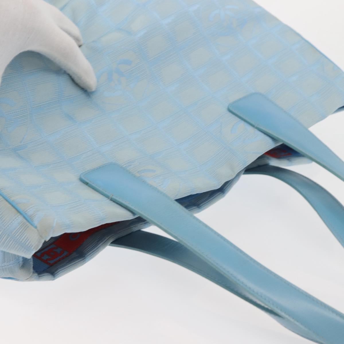 Chanel Front Zip Travel Line Tote Nylon, BLUE, NYLON, Tote bag